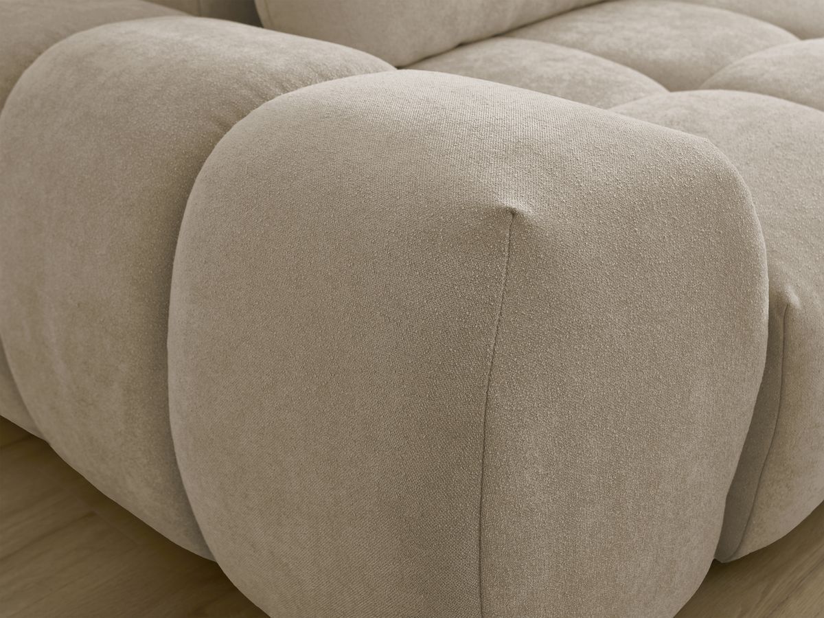 Canapé droit fixe 3 places EVEREST tissu texturé - 2 coussins