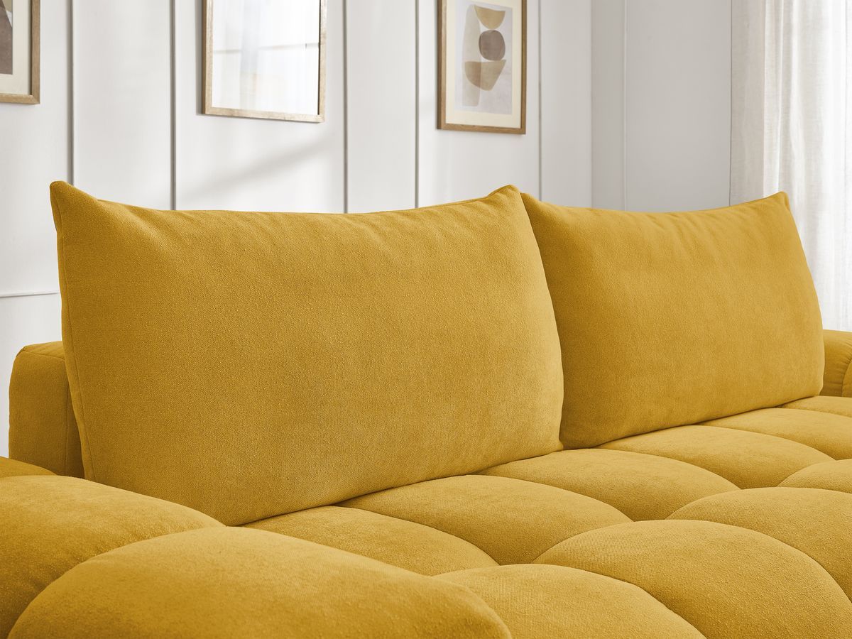 Canapé droit fixe 3 places EVEREST tissu texturé - 2 coussins
