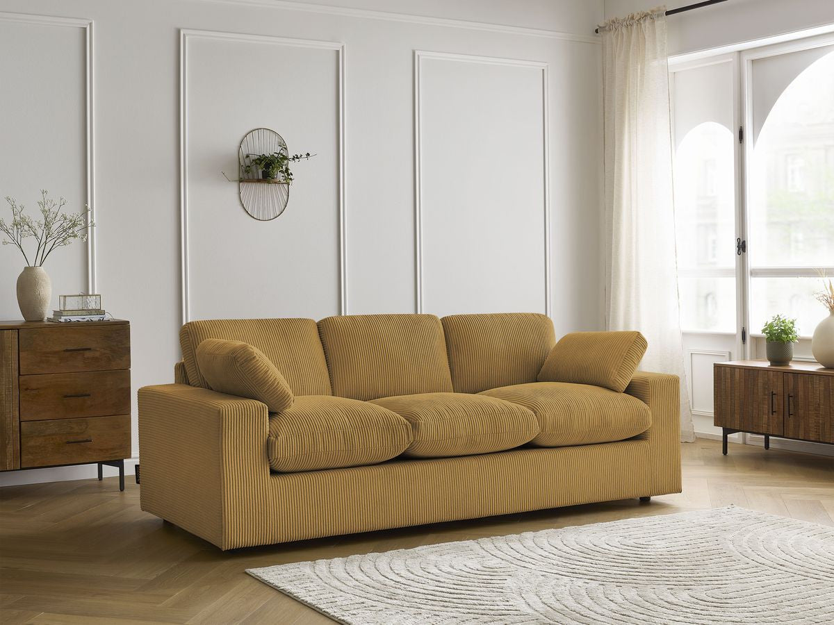 Canapé droit fixe compact BELAIR velours côtelé