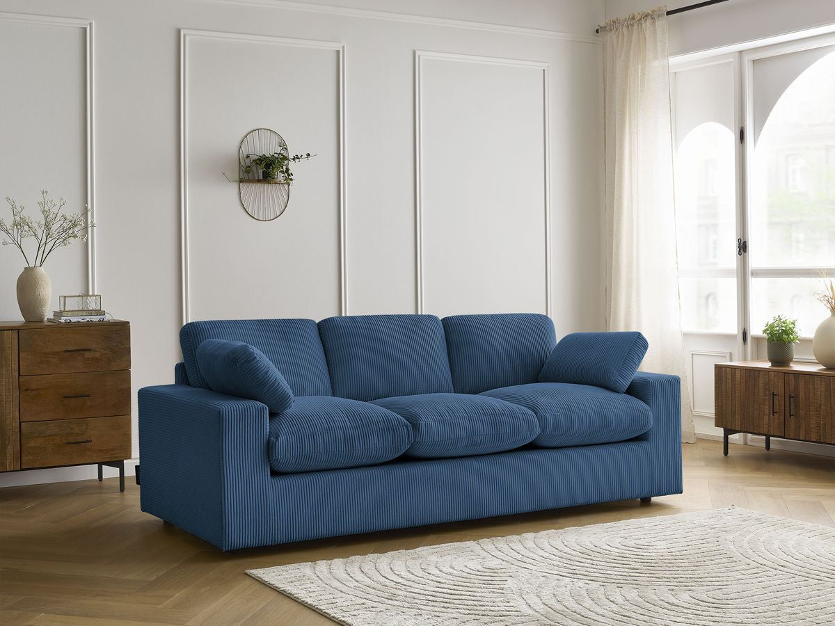 Canapé droit fixe compact BELAIR velours côtelé
