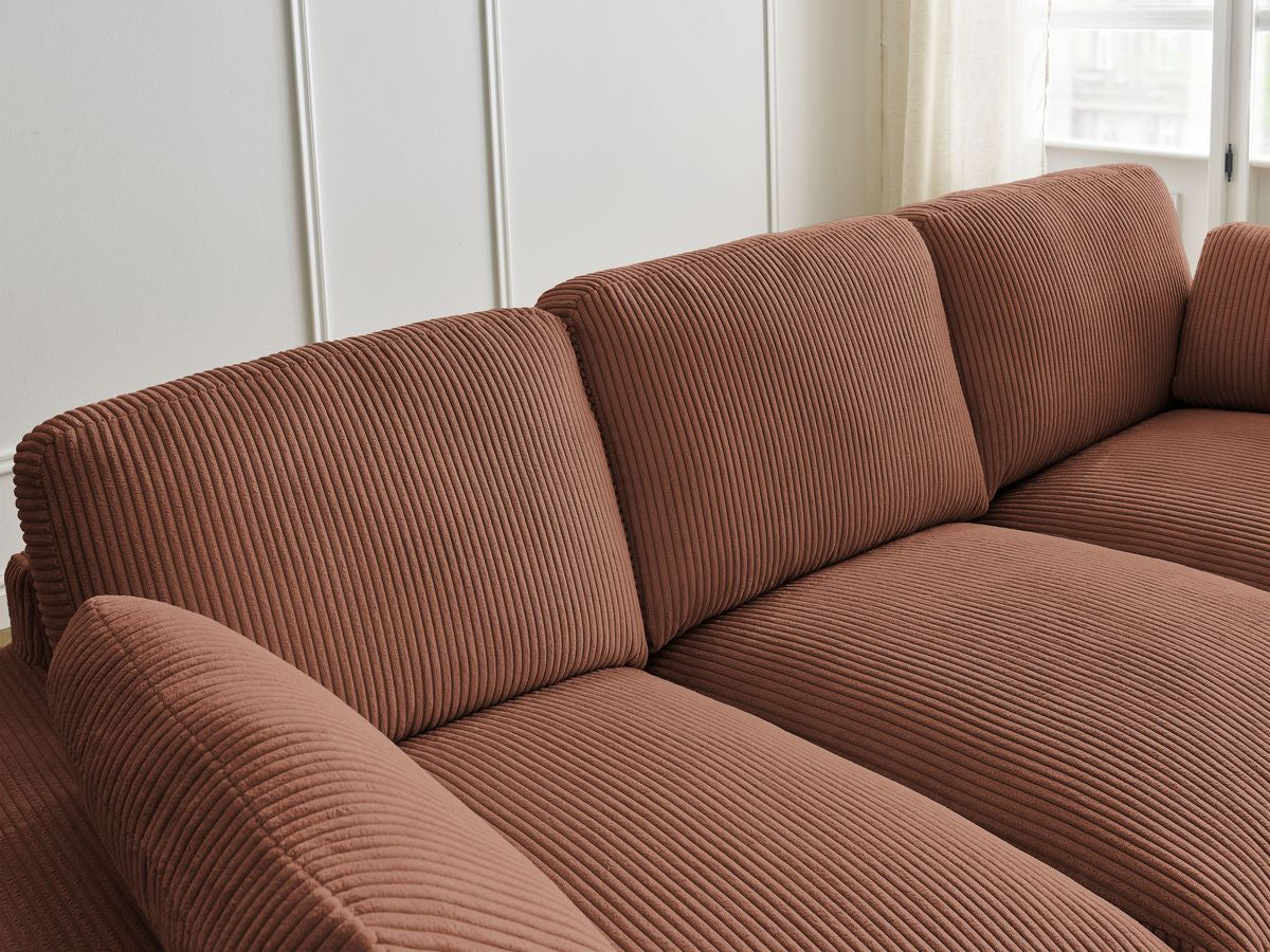 Canapé droit fixe compact BELAIR velours côtelé