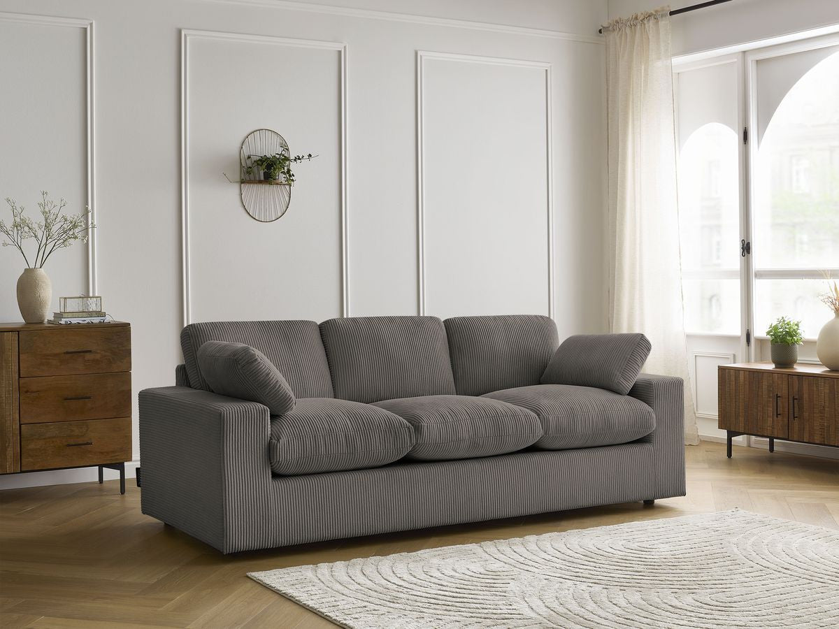 Canapé droit fixe compact BELAIR velours côtelé