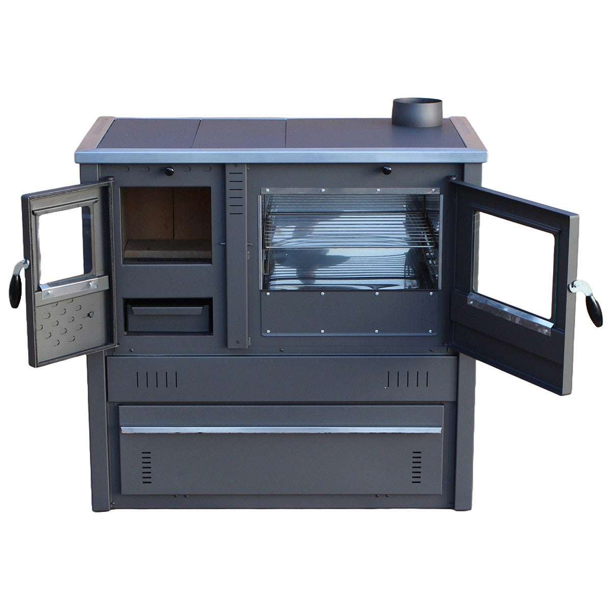 Cuisinière à bois A+ 10 kW poêle à bois avec four Evacuation Droite Ø120 mm