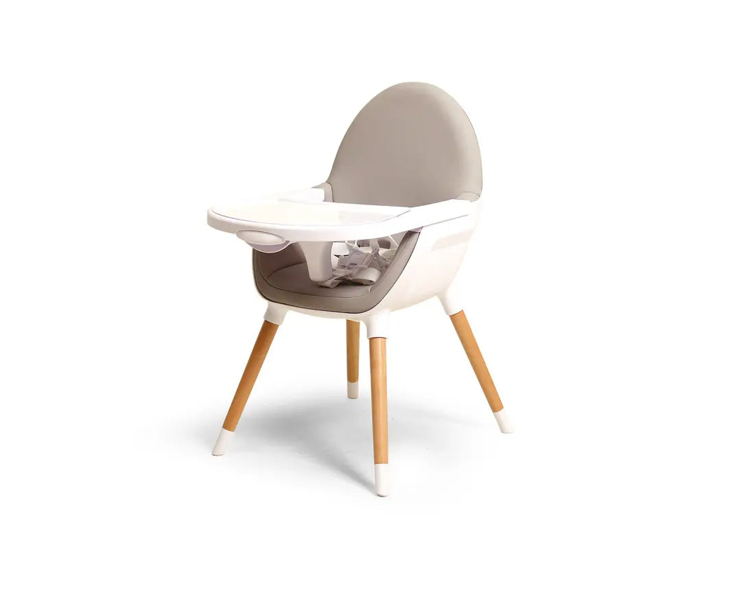 Chaise haute bébé évolutive Blanc et Gris 2 positions