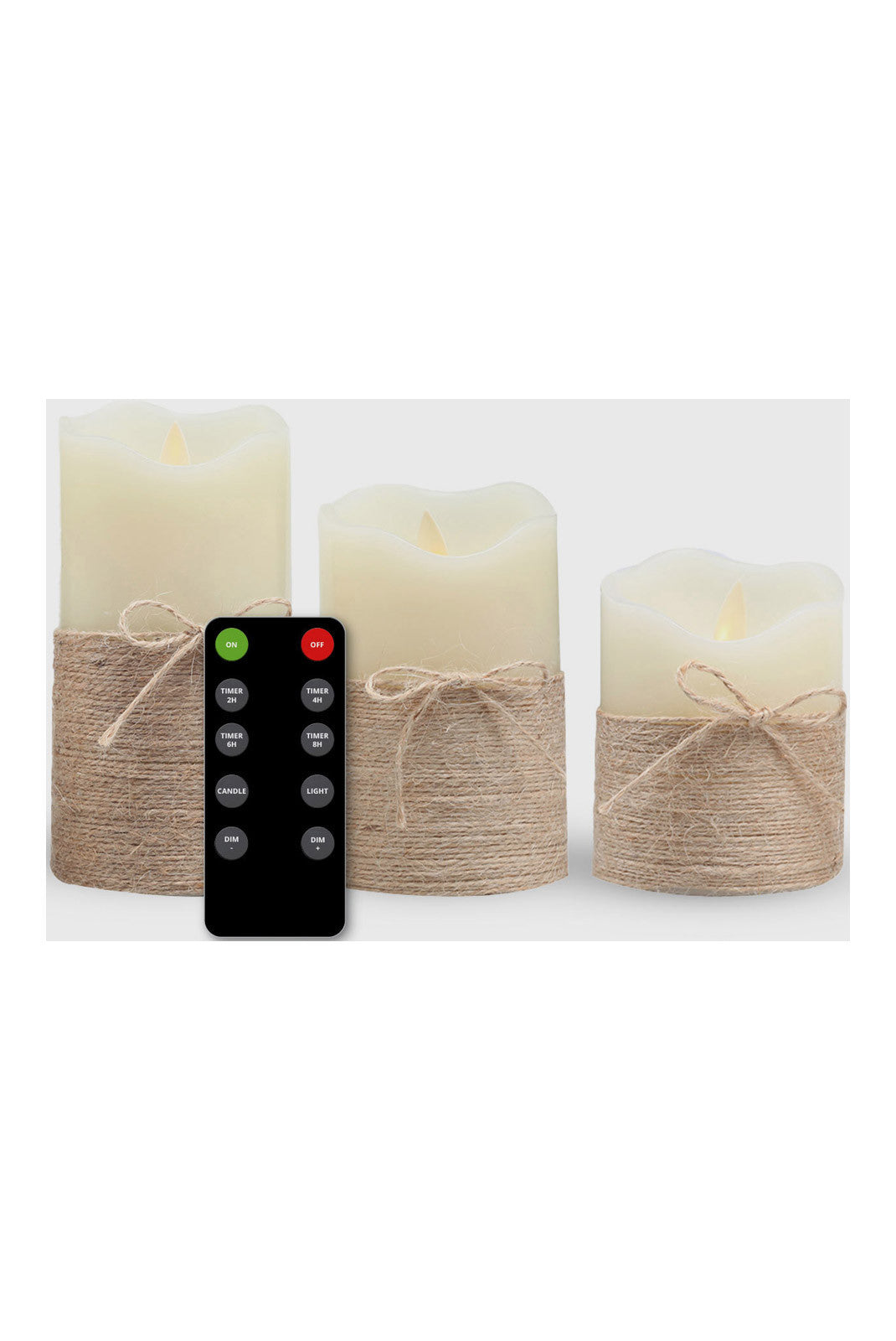 Coffret de 3 bougies en cire à LED avec télécommande