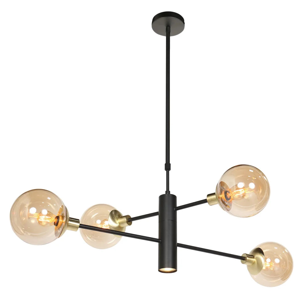 Lampe suspension en laiton - 6 lumières - Constellation