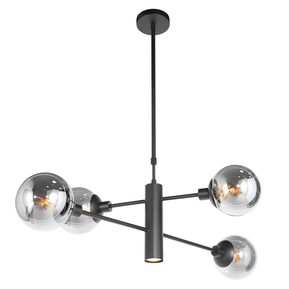 Lampe suspension noire - 6 lumières - Constellation