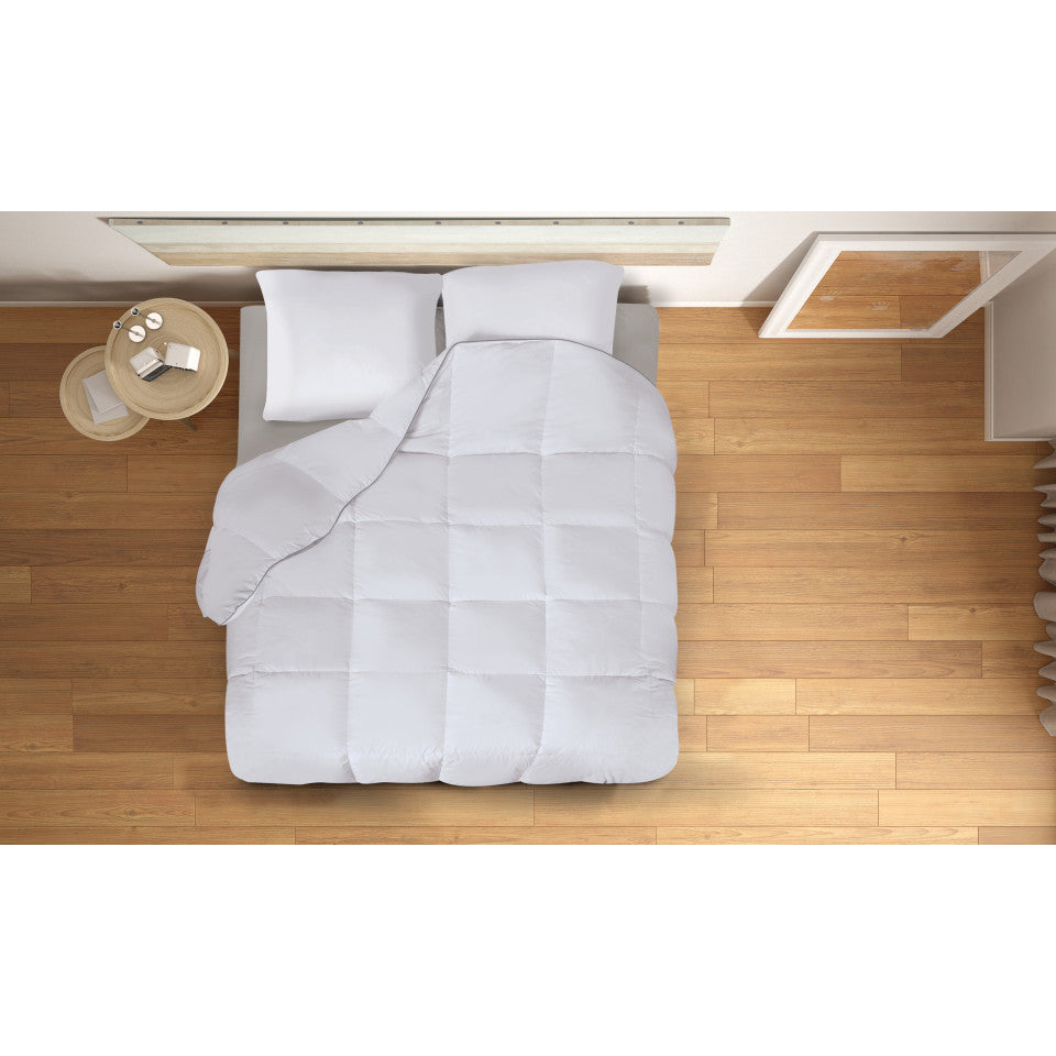 Couette extra chaude blanche plumes d'oie 240x260cm - anti acariens 500 g/m2