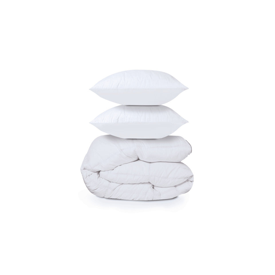 Couette extra chaude blanche plumes d'oie 240x260cm - anti acariens 500 g/m2