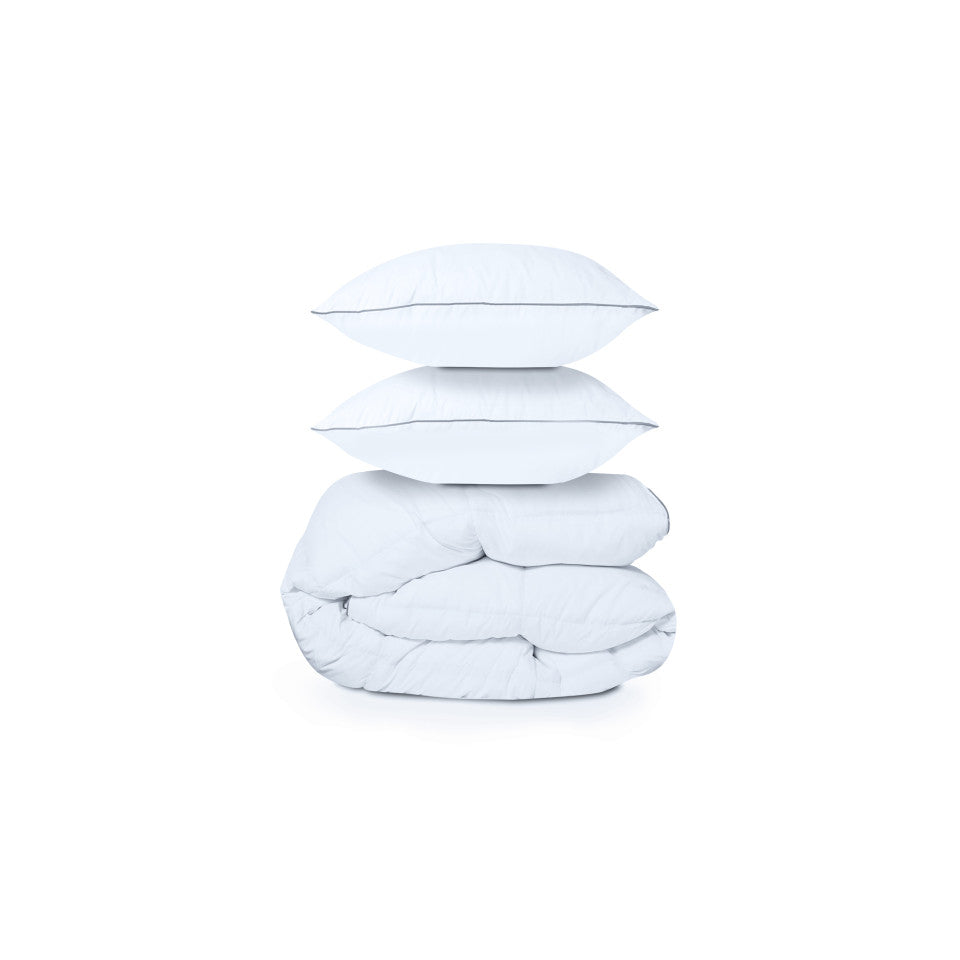 Couette extra chaude blanche plumes d'oie 240x260cm - anti acariens 500 g/m2