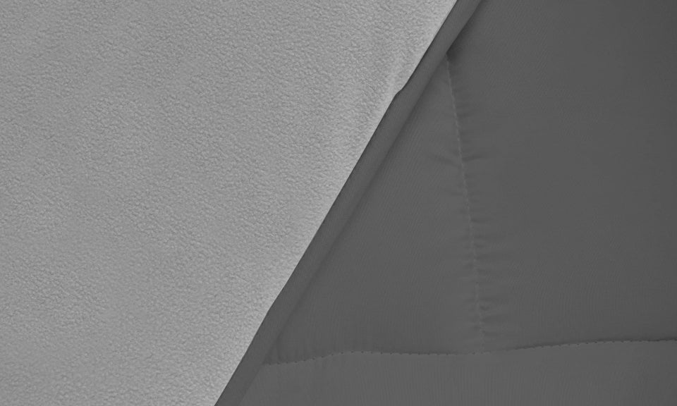Couette extra chaude réversible grise 200x200cm - polyester 400 g/m2