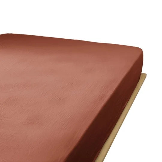 Drap housse en Gaze de coton Terracotta