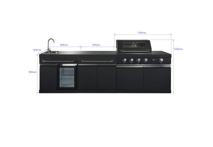 Cuisine d'extérieur anthracite King Range Buschbeck