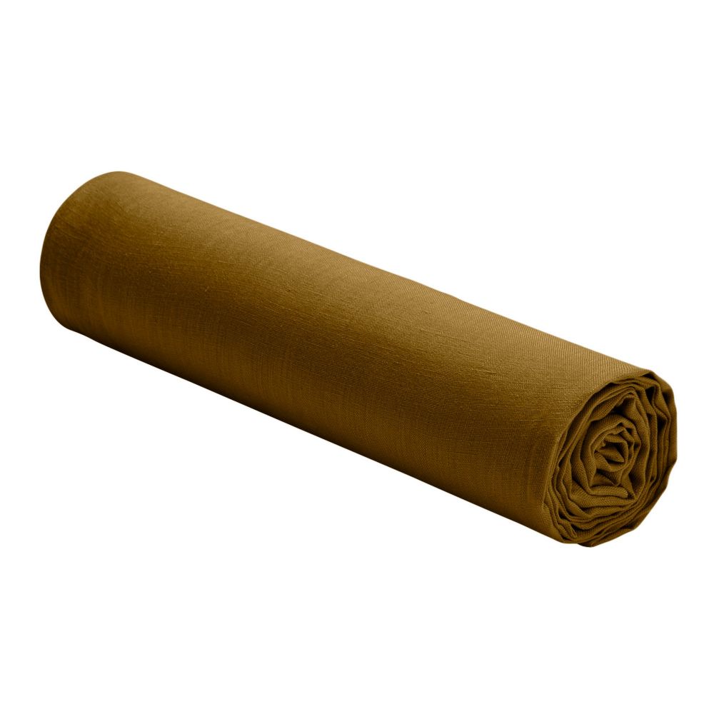 Drap housse 100% Lin Lavé : Couleur - Moka