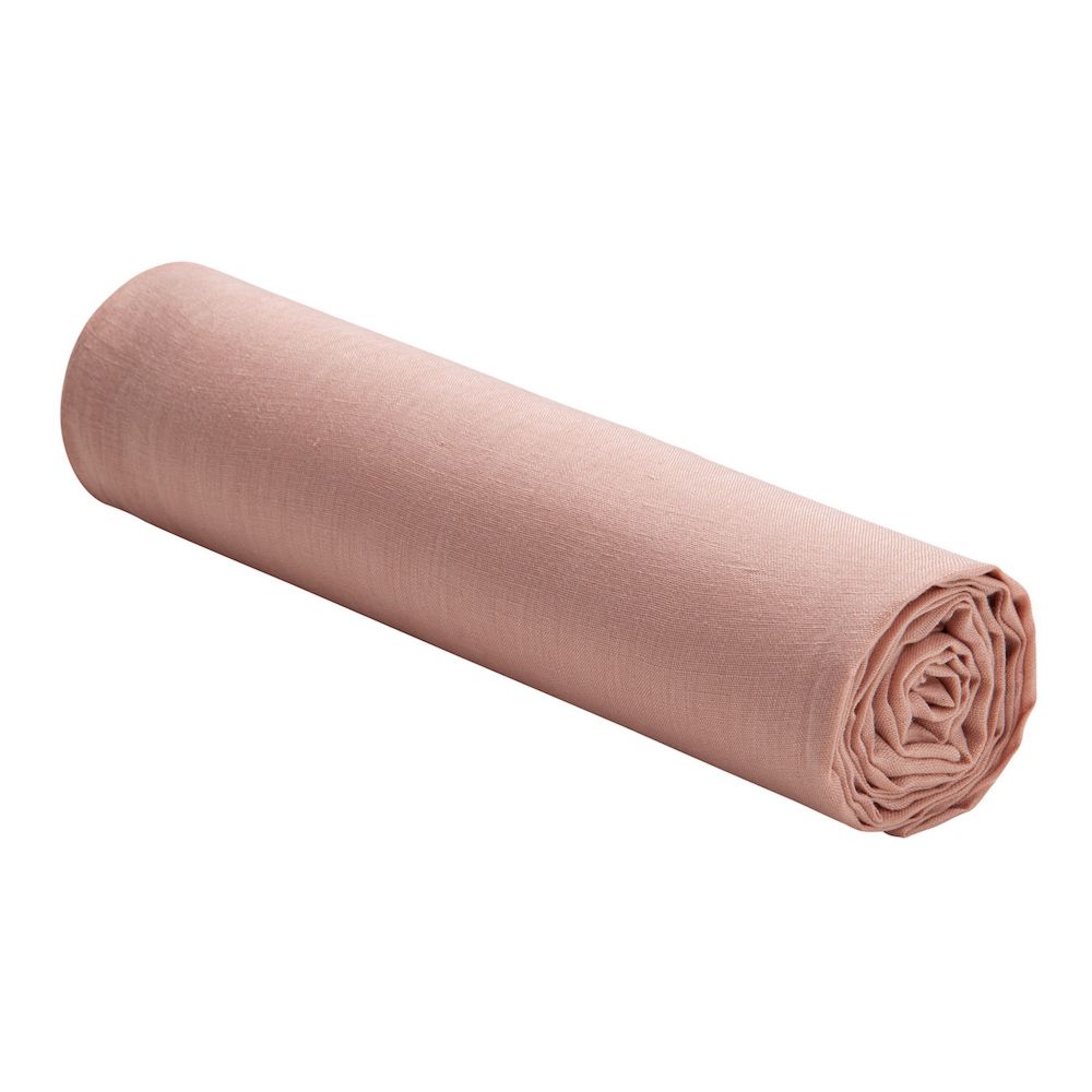 Drap housse 100% Lin Lavé : Couleur - Rose