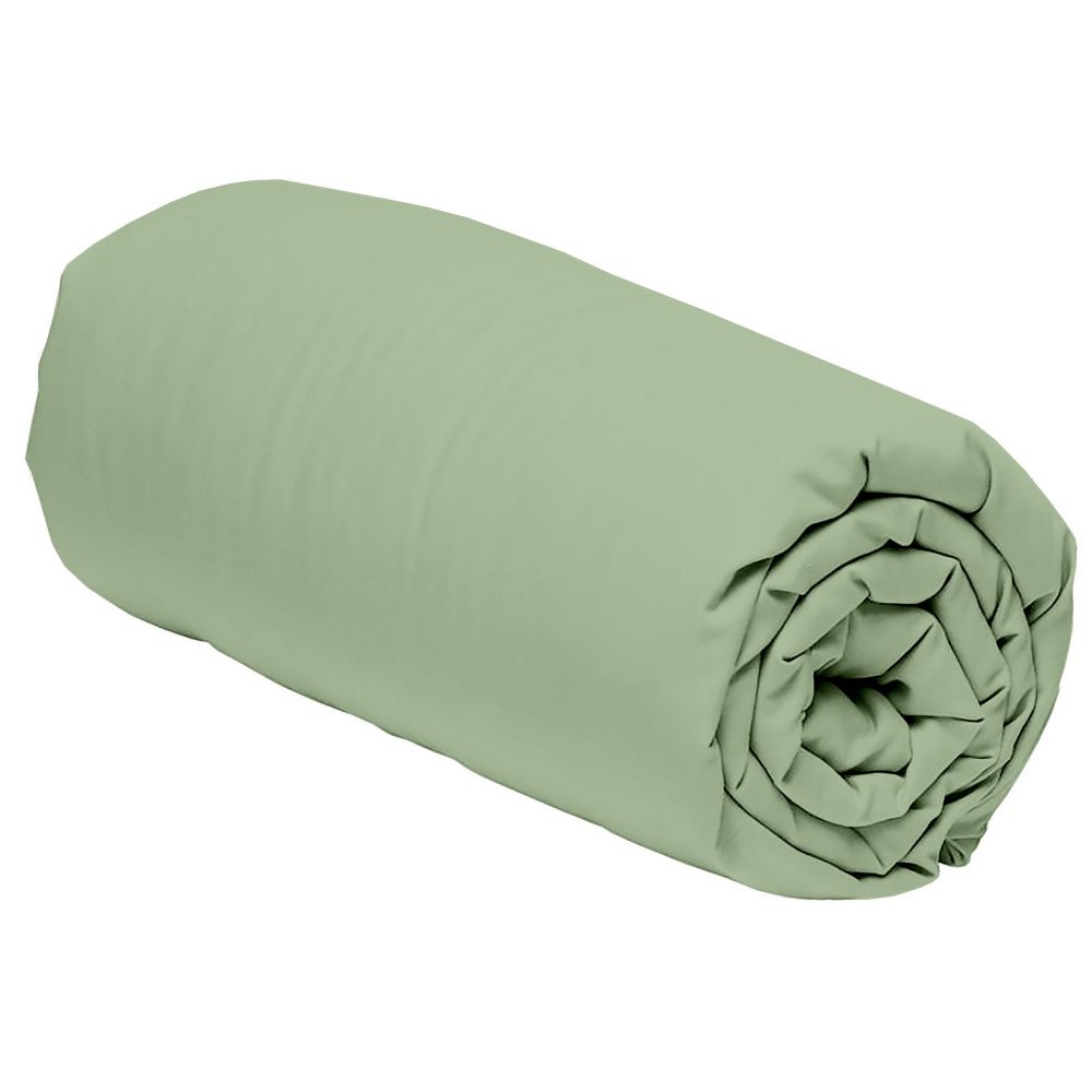 Drap housse 100% Percale de Coton 80 fils Sauge