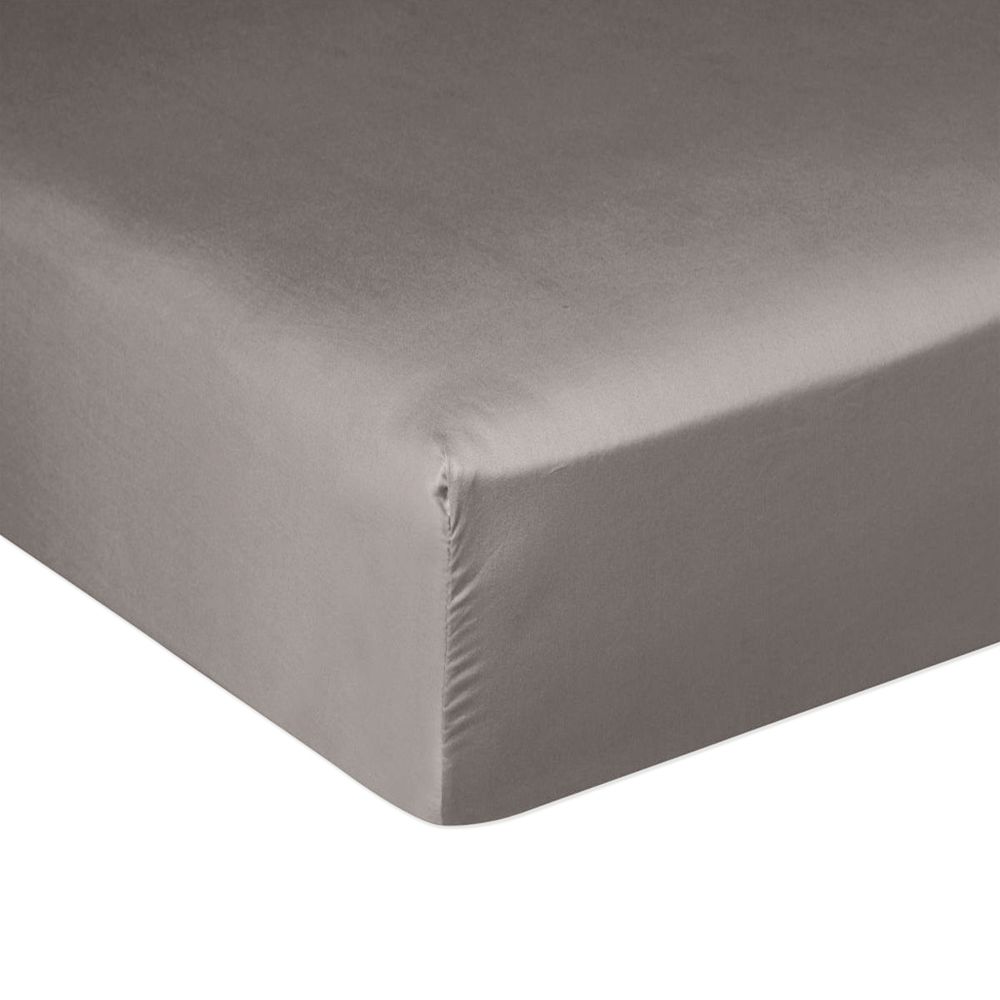 Drap housse Satin de Coton Gris Clair