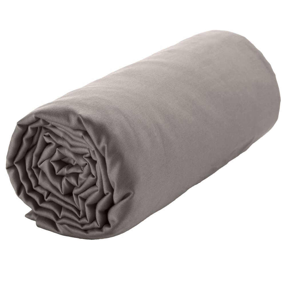 Drap housse Satin de Coton Gris Clair