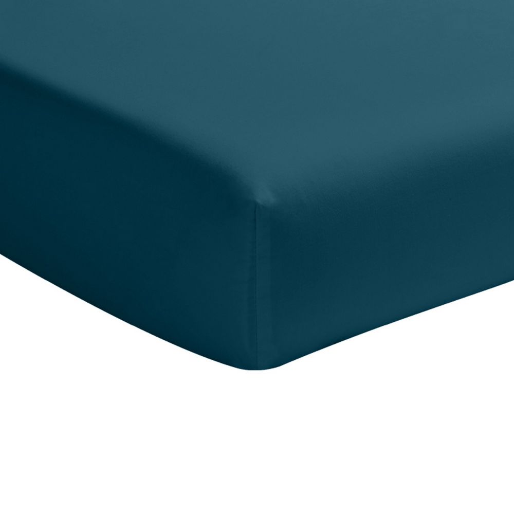 Drap housse Percale de Coton Bleu Imperial