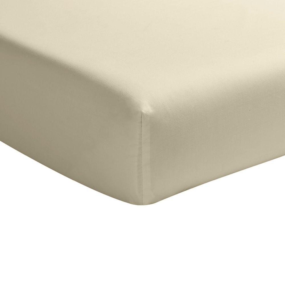 Drap housse Percale de Coton Ecru Naturel