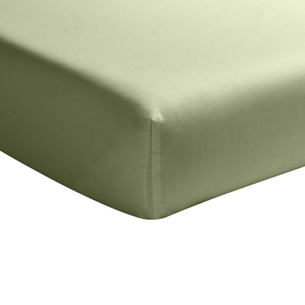Drap housse Percale de Coton Vert D'eau