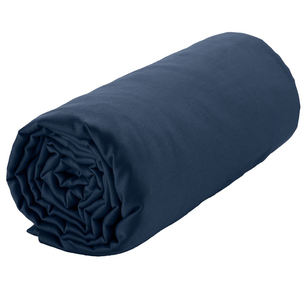 Drap housse Satin de Coton Bleu