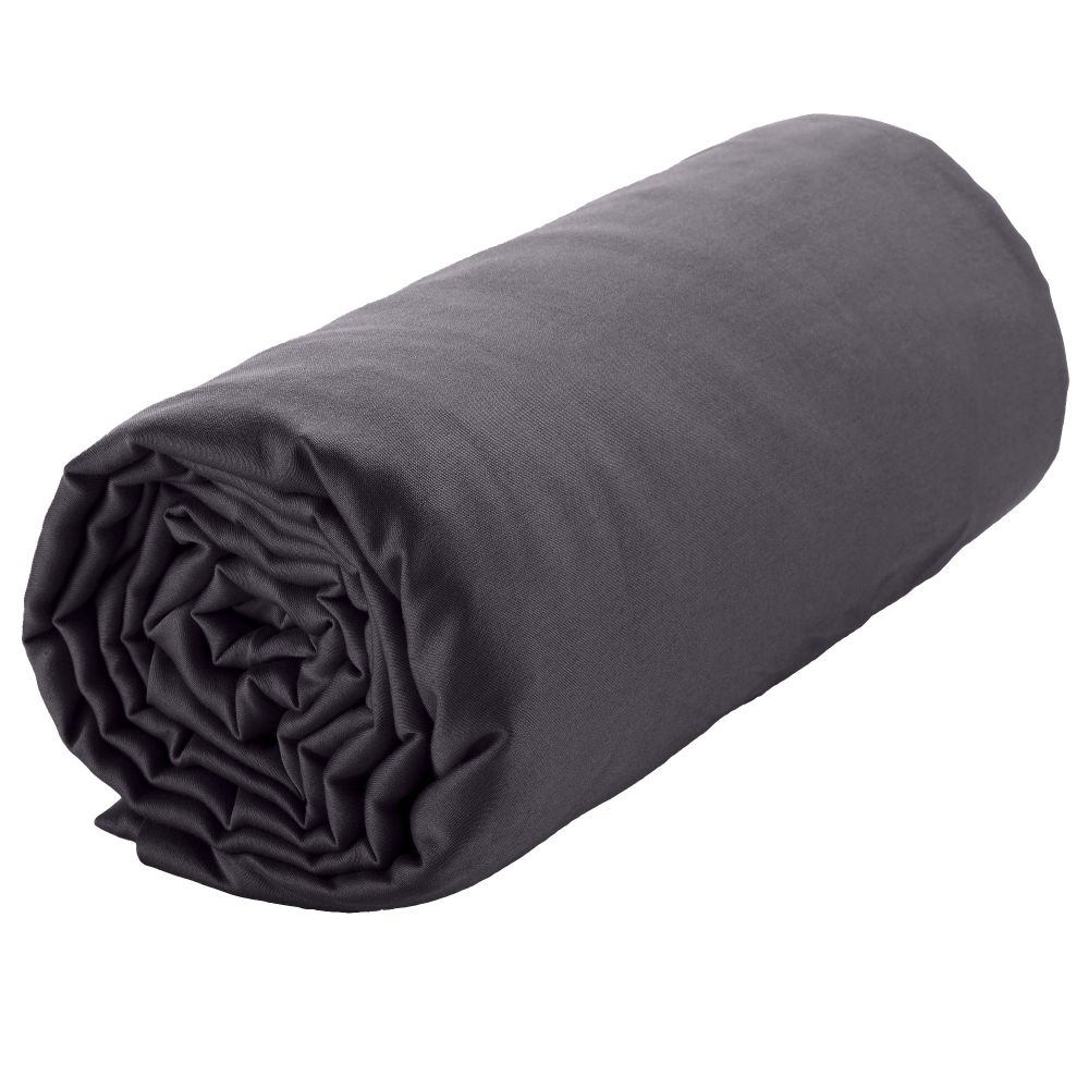 Drap housse Satin de Coton Gris