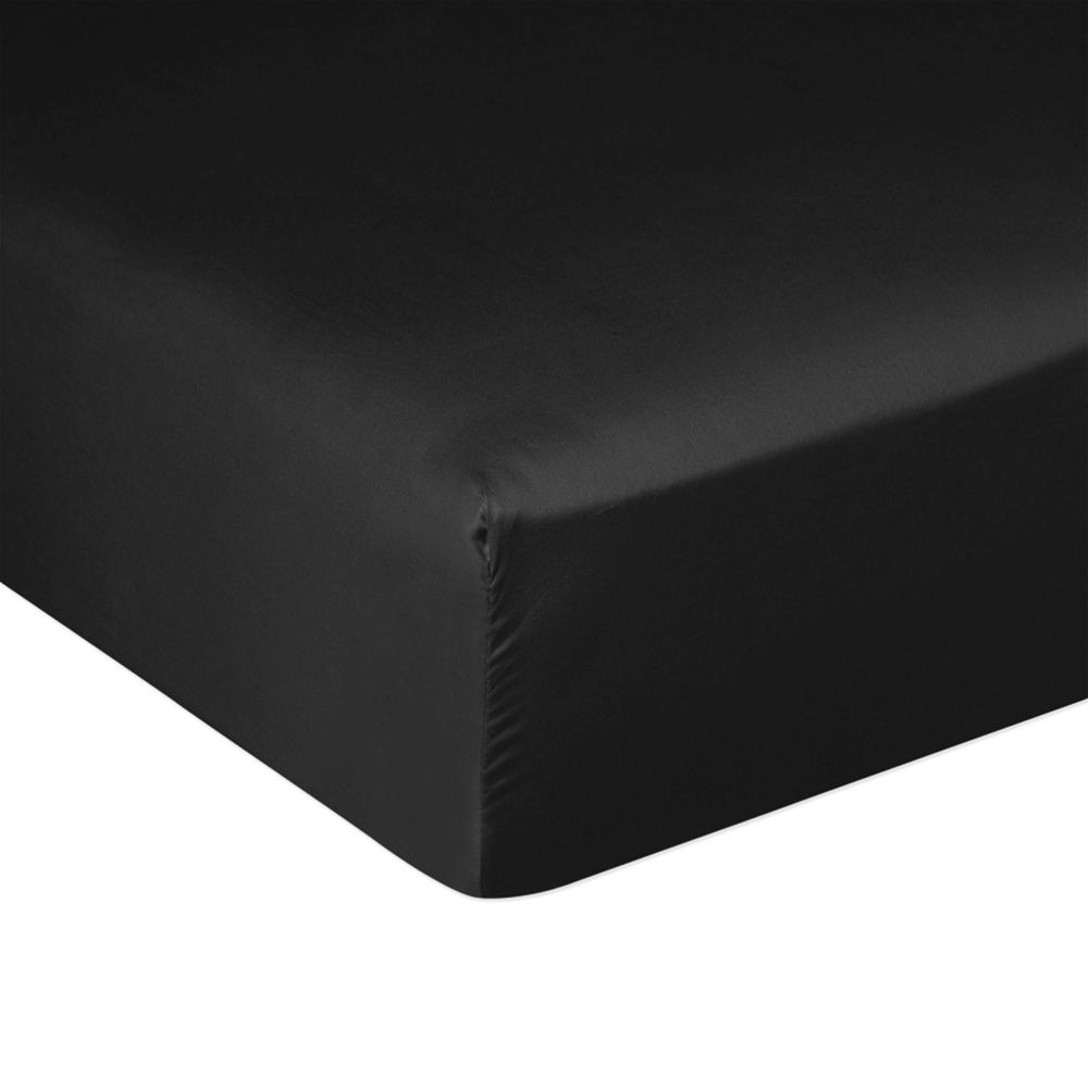 Drap housse Satin de Coton Noir