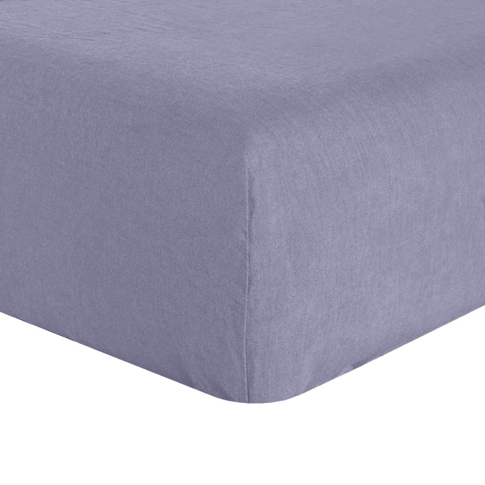Drap housse en lin Français - lin lavé Mineral