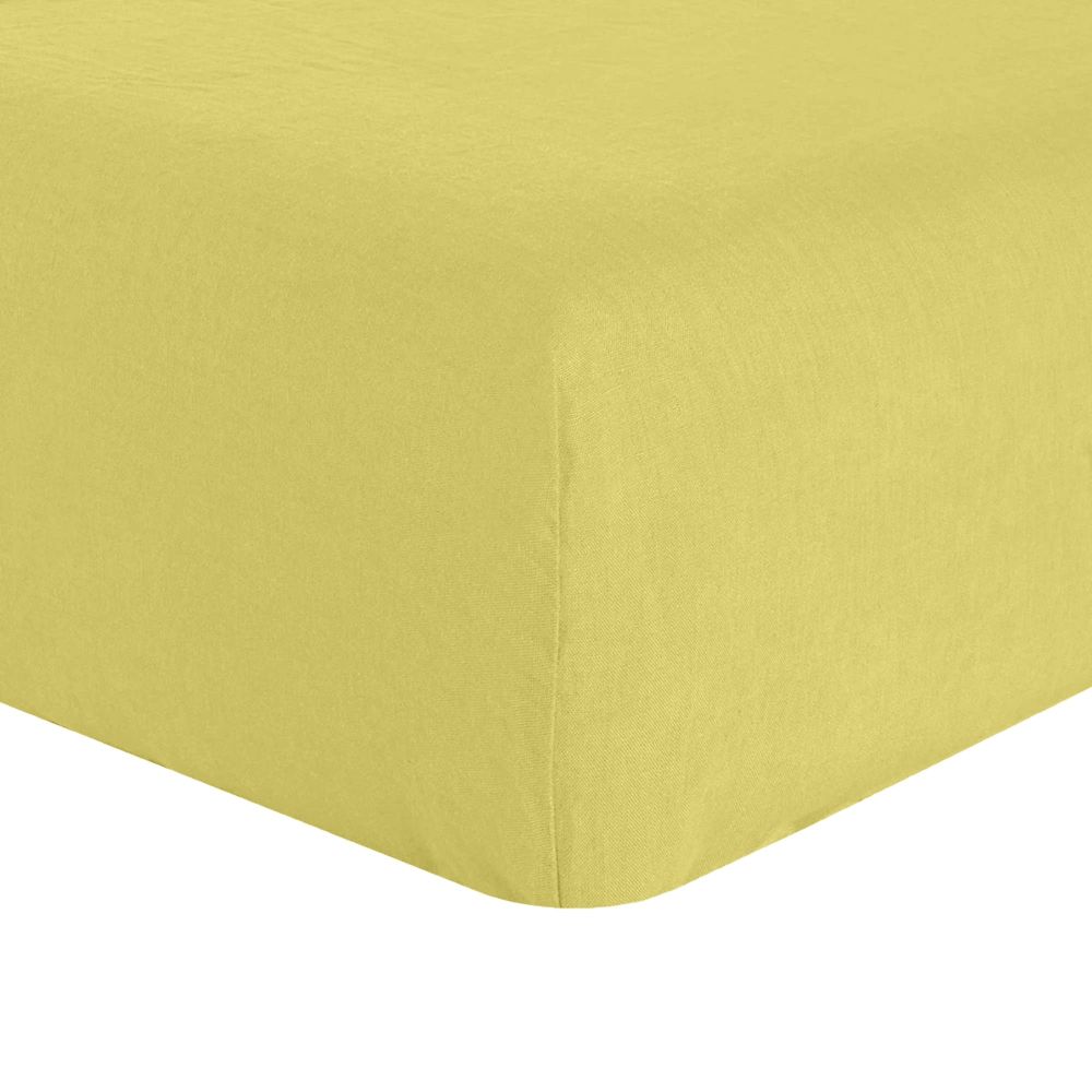 Drap housse en lin Français – lin lavé Poire