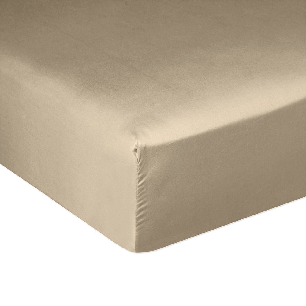 Drap housse Satin de Coton Beige