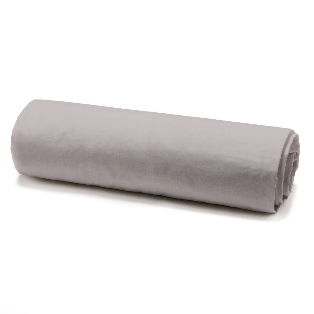 Drap housse en percale de coton Today avec bonnet de 25 : Couleur - Mastic