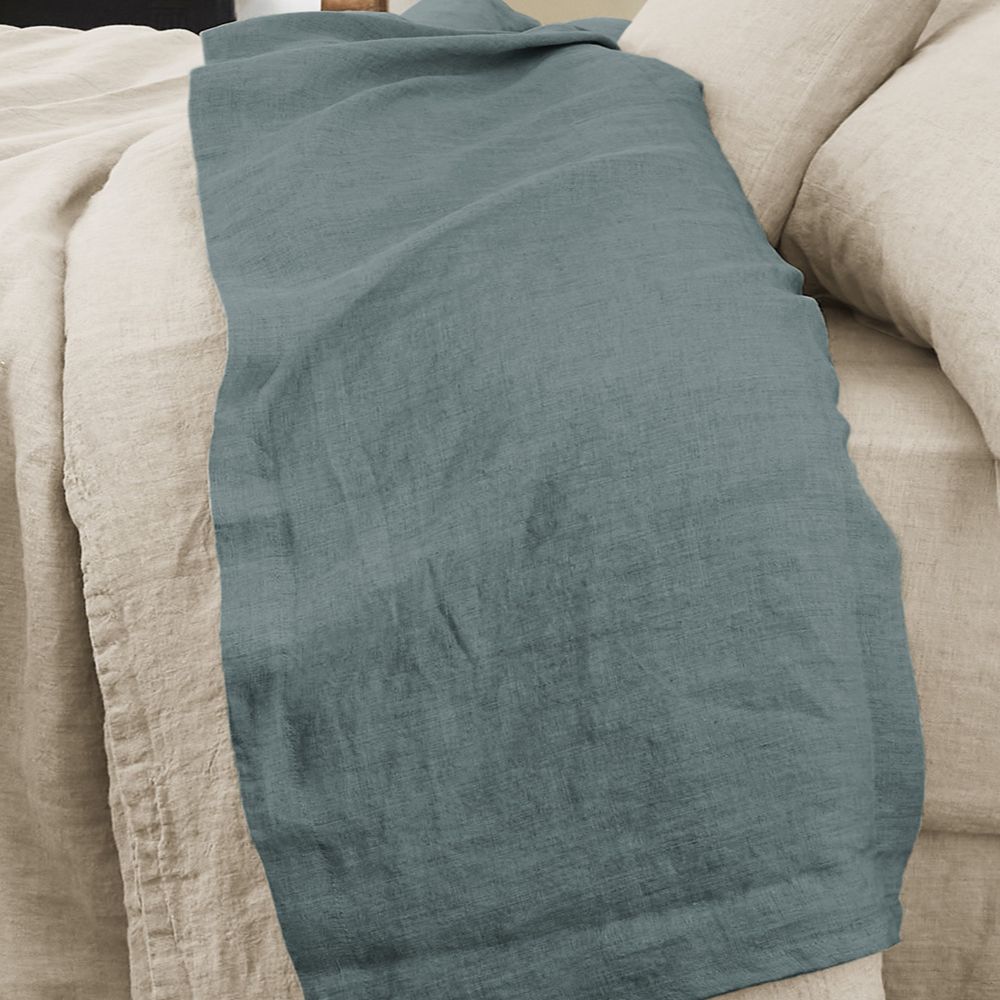 Drap plat Lin Français Ardoise