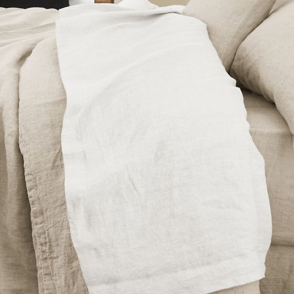 Drap plat Lin Français Craie