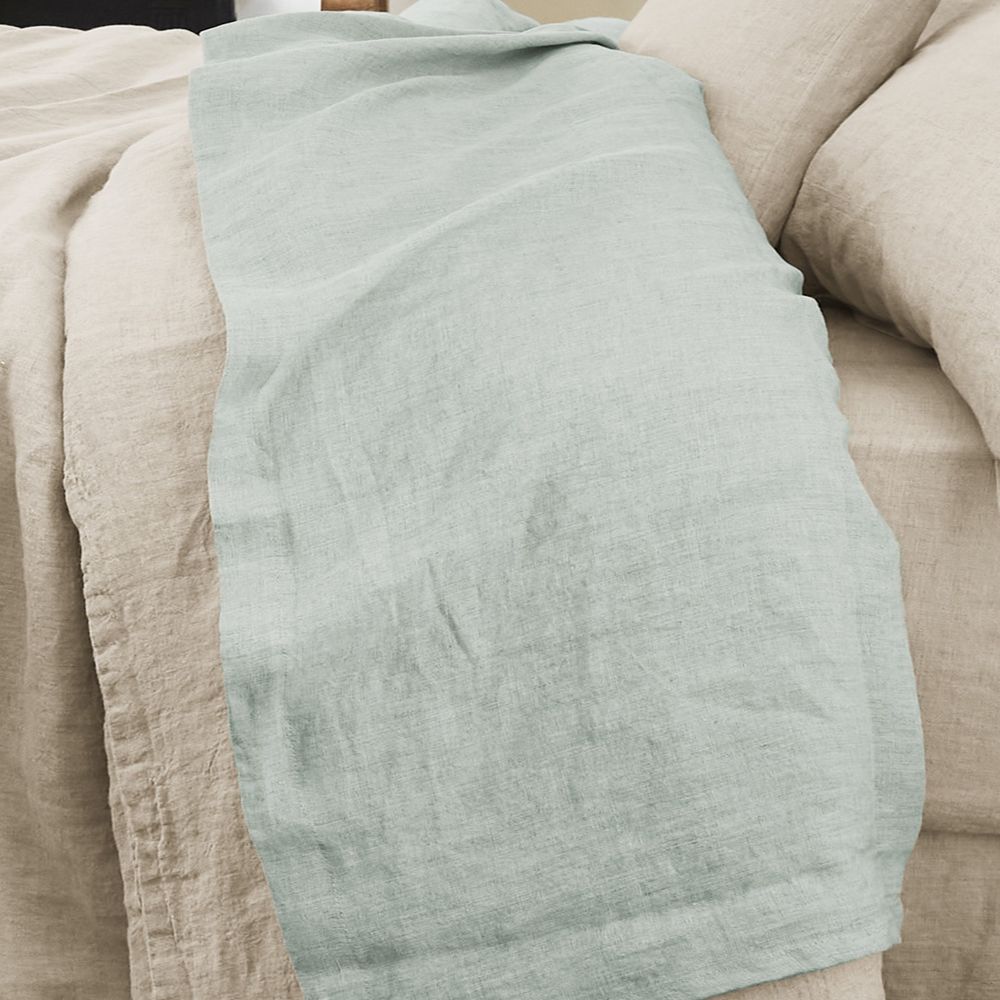 Drap plat Lin Français Eucalyptus