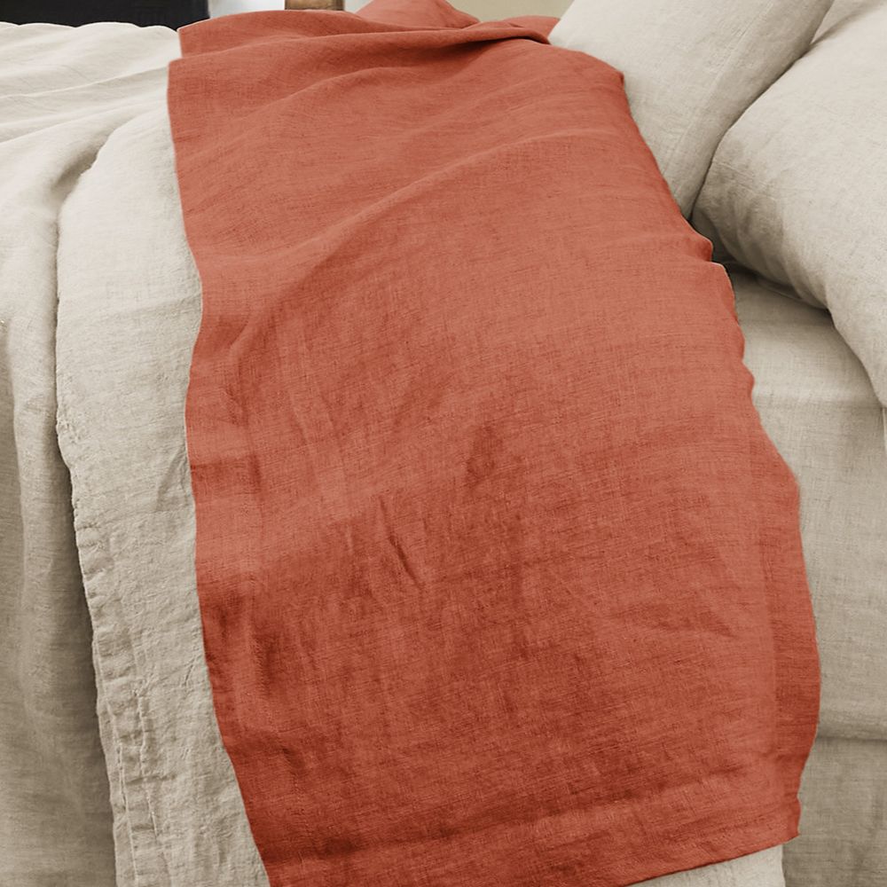 Drap plat Lin Français Paprika