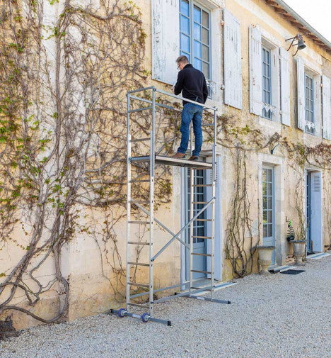Echafaudage H5 en aluminium rattrapage de niveau 2 roues 3,35 m