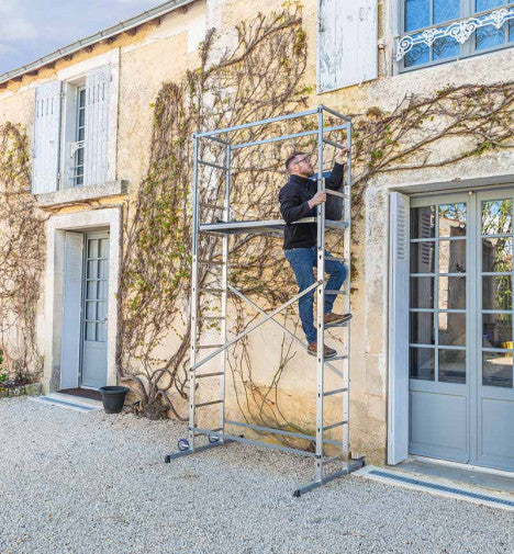 Echafaudage H5 en aluminium rattrapage de niveau 2 roues 3,35 m
