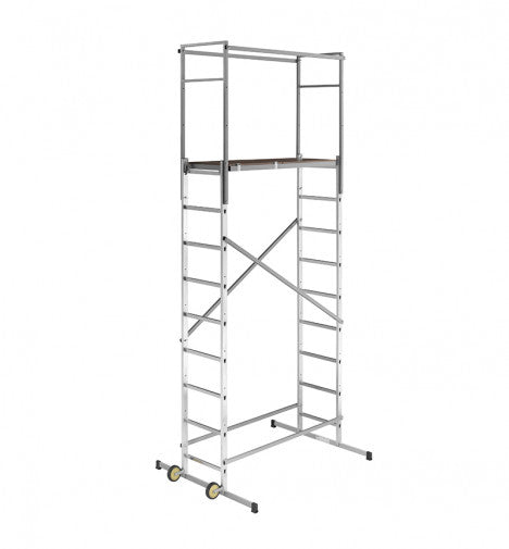 Echafaudage H5 en aluminium rattrapage de niveau 2 roues 3,35 m