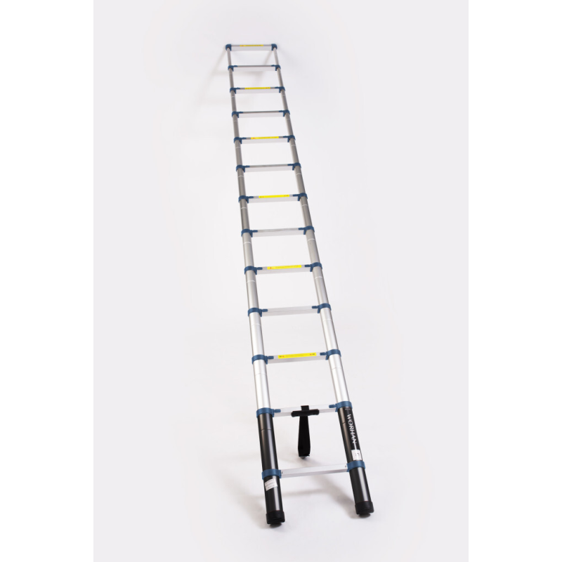 Echelle télescopique en aluminium - 13 échelons - 3,8 m