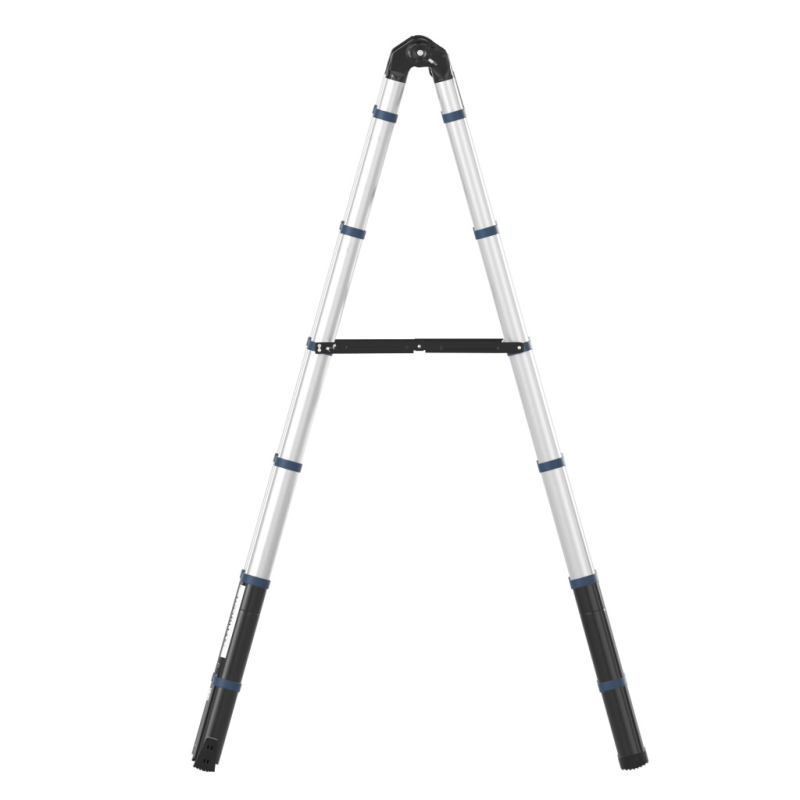 Escabeau télescopique en aluminium - 2 x 6 échelons - 3.8 m + 1 stabilisateur