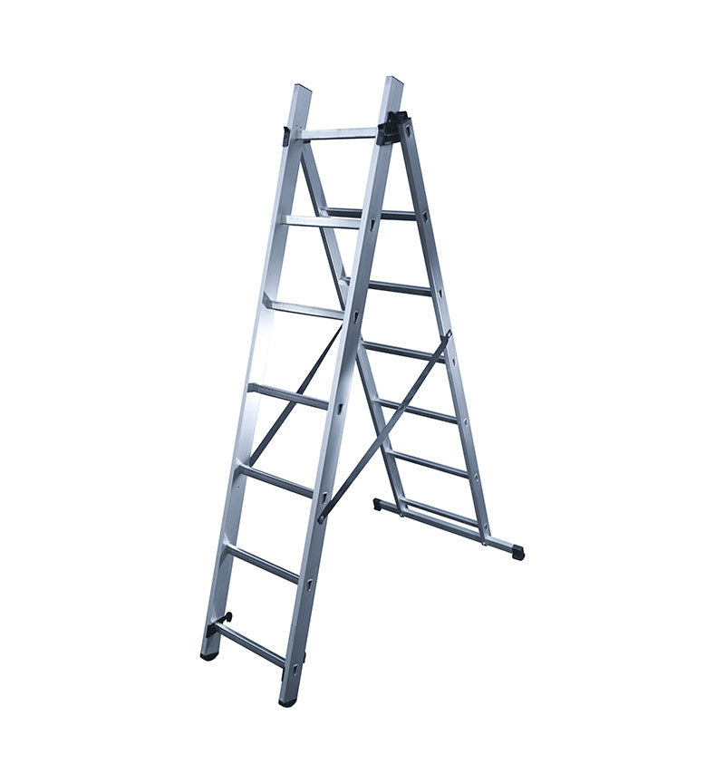 Echelle transformable 2 plans 2x8 échelons 4,5m en aluminium HobbyStep