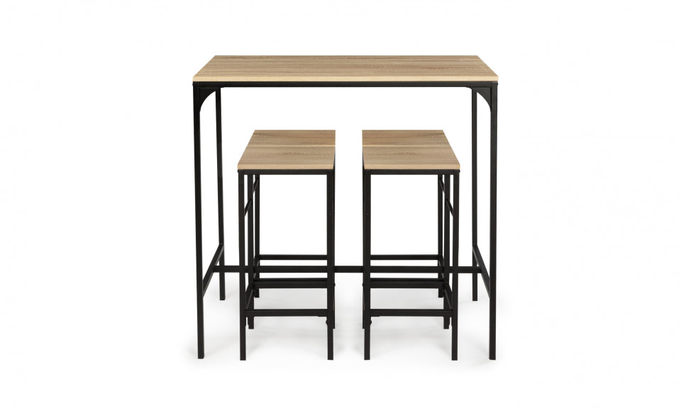 Table haute repas Memphis 95cm + 4 tabourets