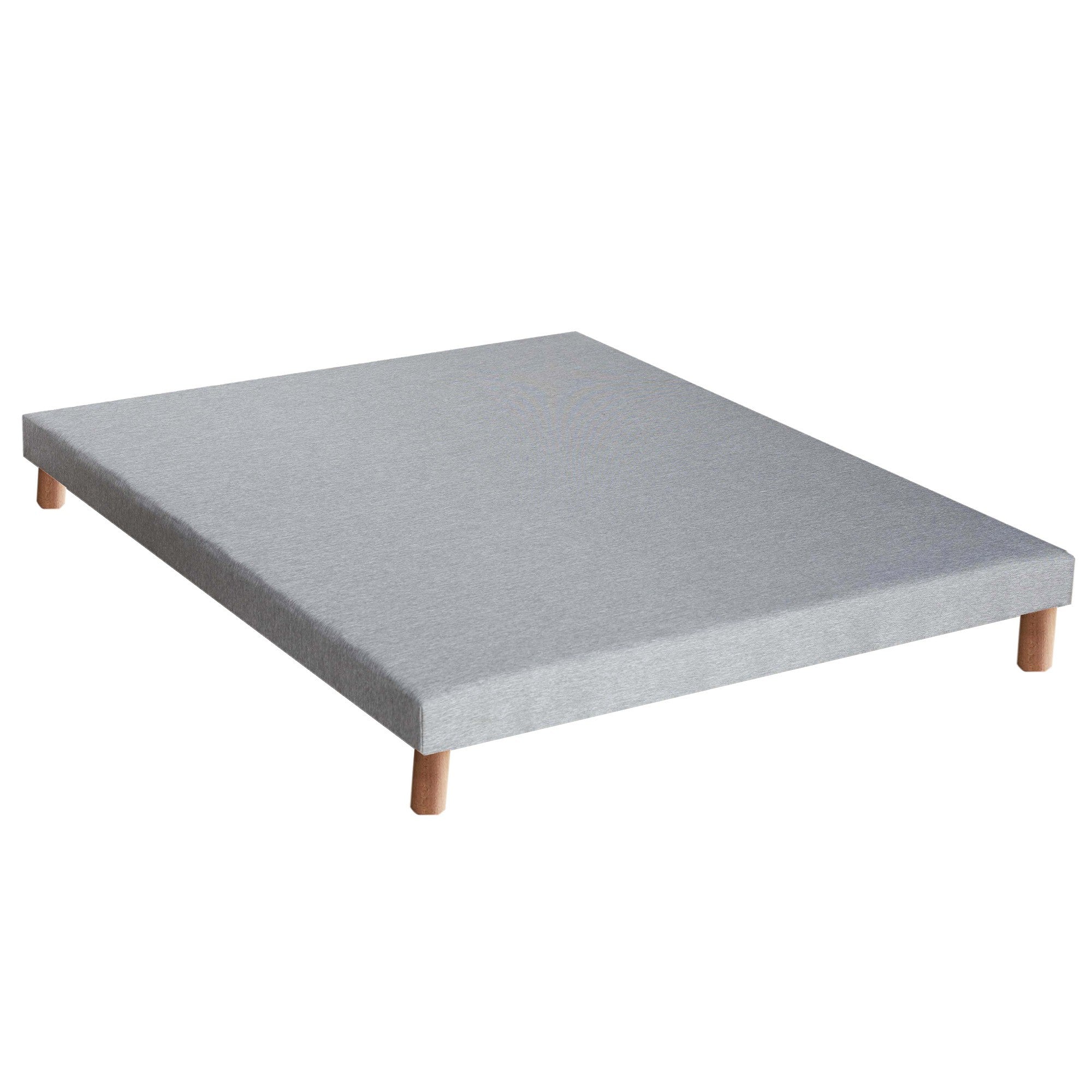 Ensemble literie : matelas 23 cm à ressorts COSMOS et sommier Gris chiné - qualité française