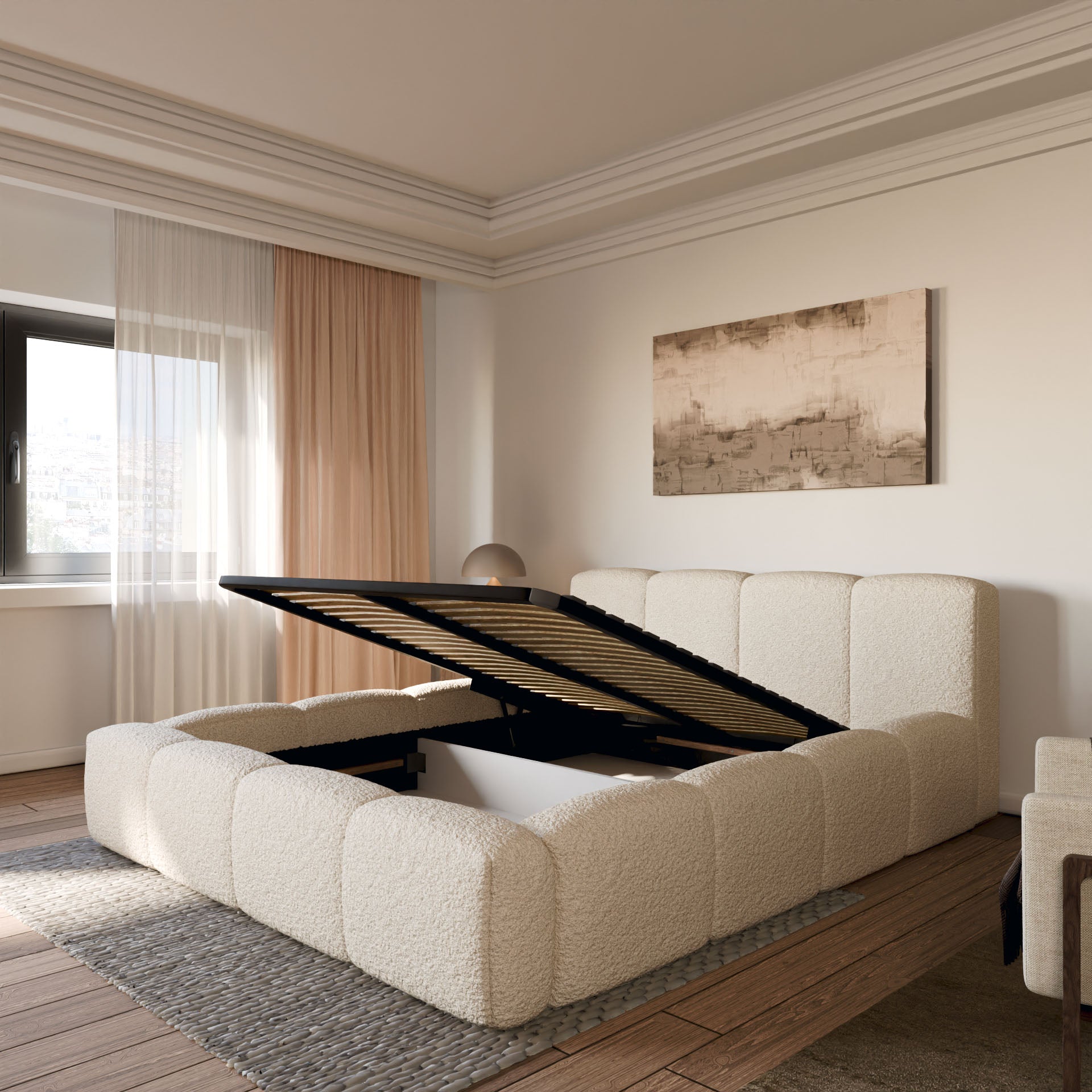 Lit Coffre Équinox Drimz - Beige