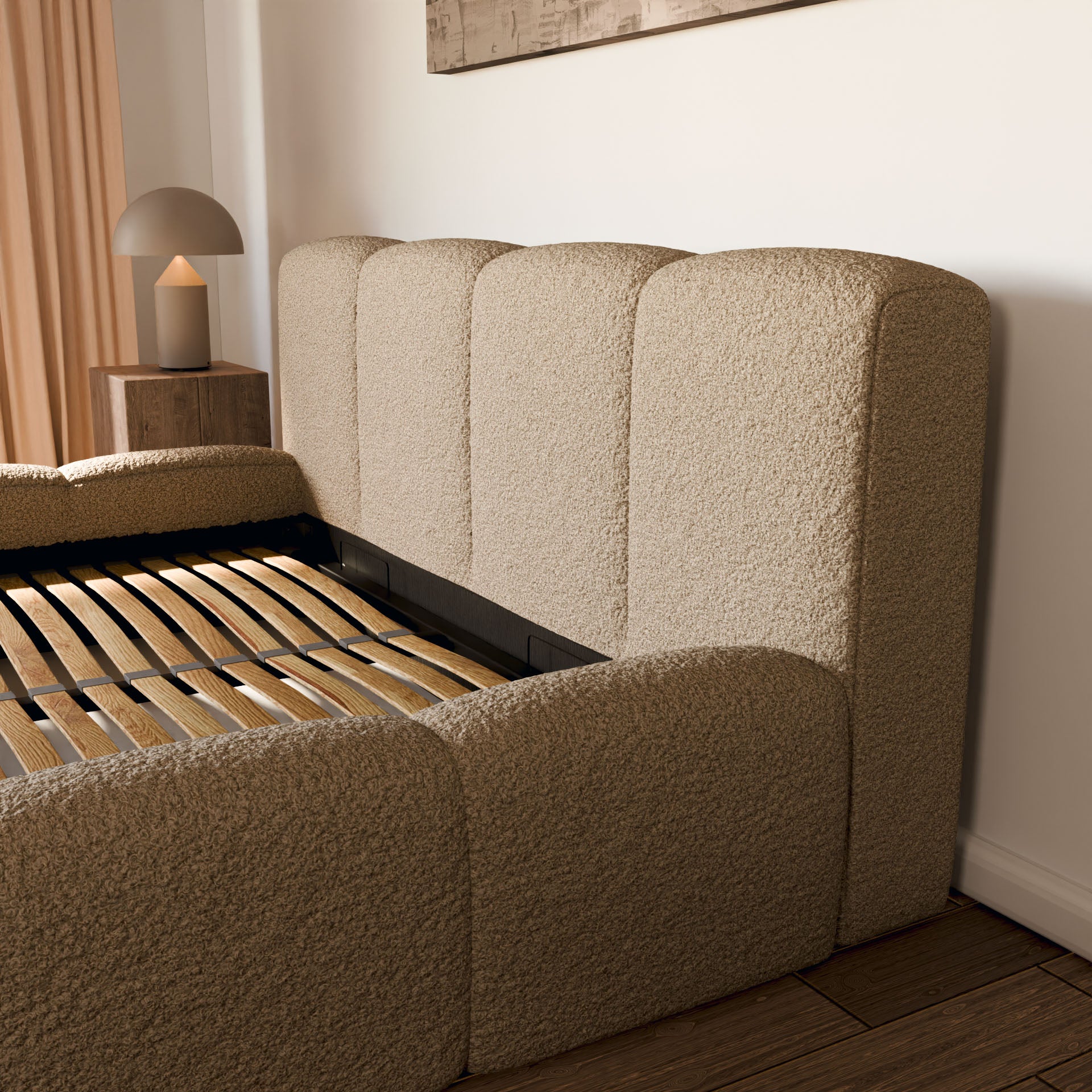 Lit Coffre Équinox Drimz - Taupe