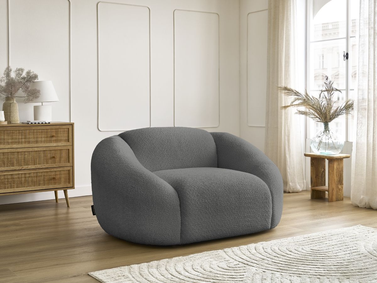 Fauteuil TINA tissu bouclette