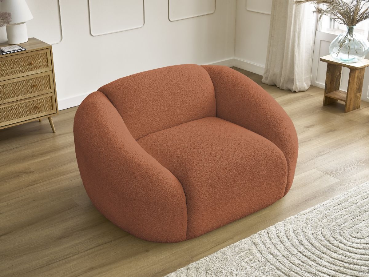 Fauteuil TINA tissu bouclette