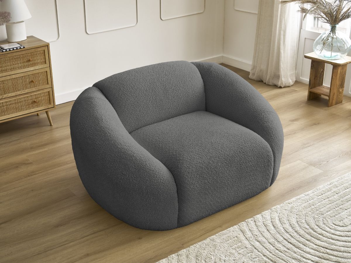 Fauteuil TINA tissu bouclette