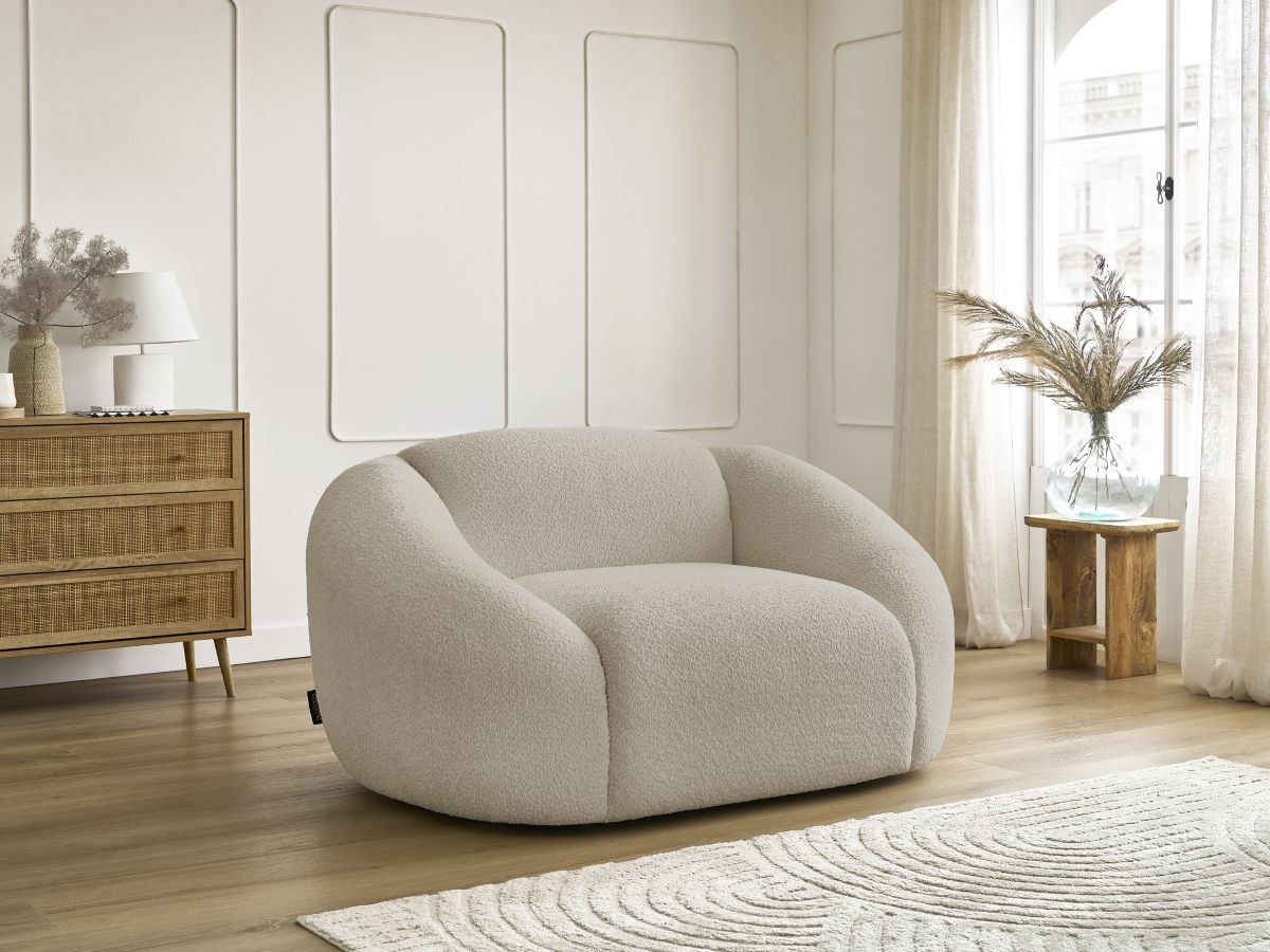 Fauteuil TINA tissu bouclette